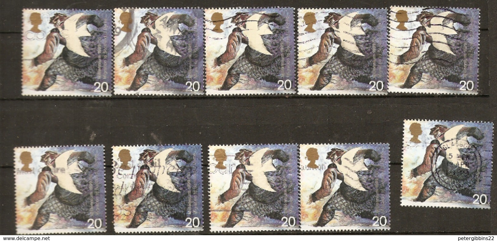 Great  Britain 1999  SG 2084  Dove And Norman Settler  Good  To Fine Used  X 10 - Usati