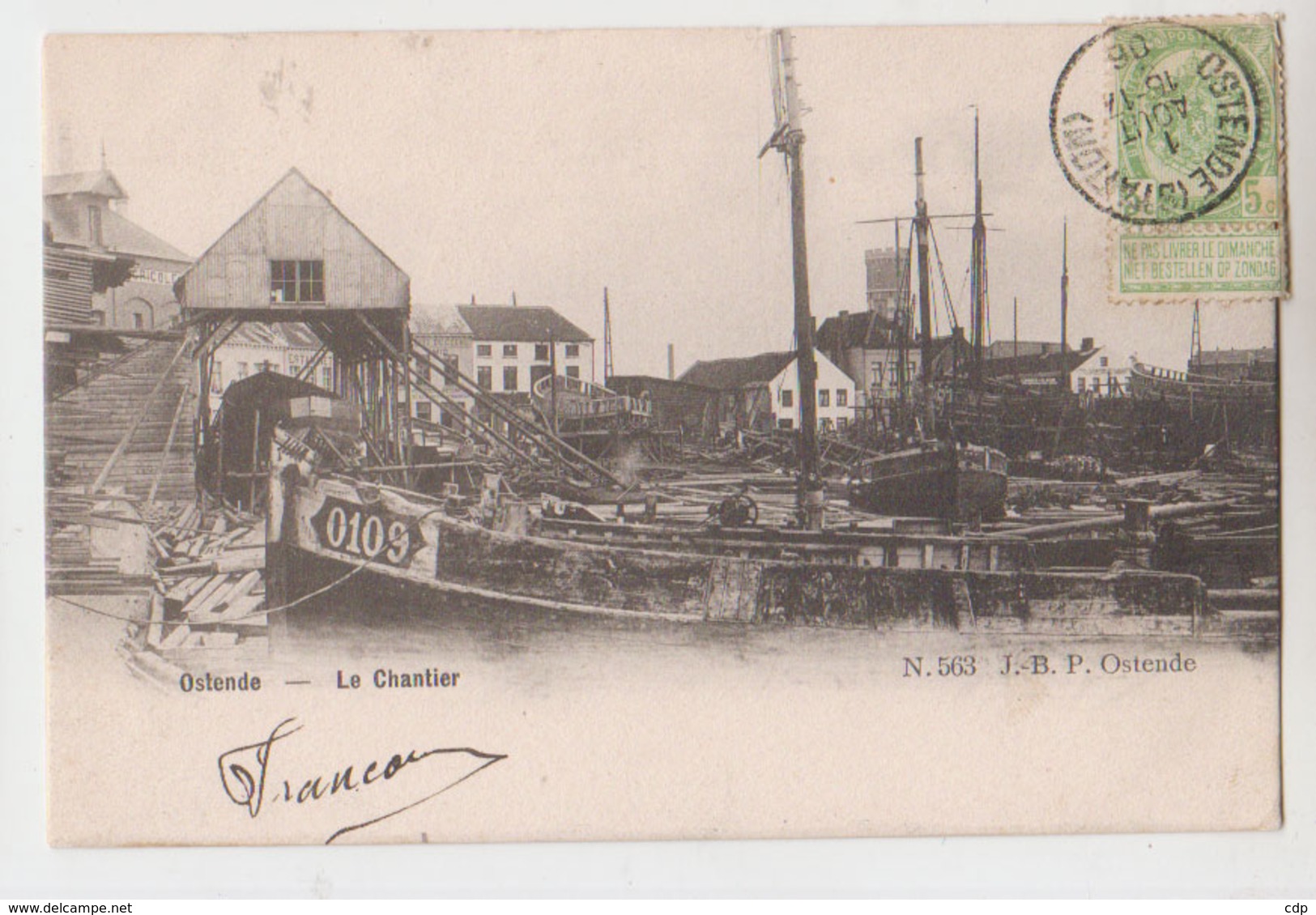 Cpa Ostende  Chantier  1906 - Oostende