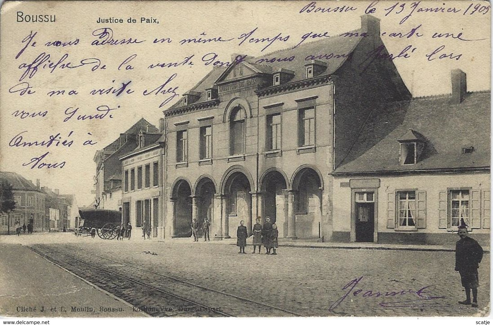 Boussu     Justice De Paix.  -   1905  Naar  Jemappes - Boussu