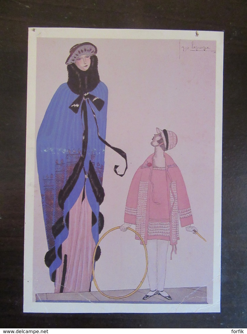 Georges LEPAPE - Fashion Illustration "The Hoop" - Noteboard GL3 - Utilisé - Reproduction Datée De 1976 - 22 X 15,2 Cm - Lithographies