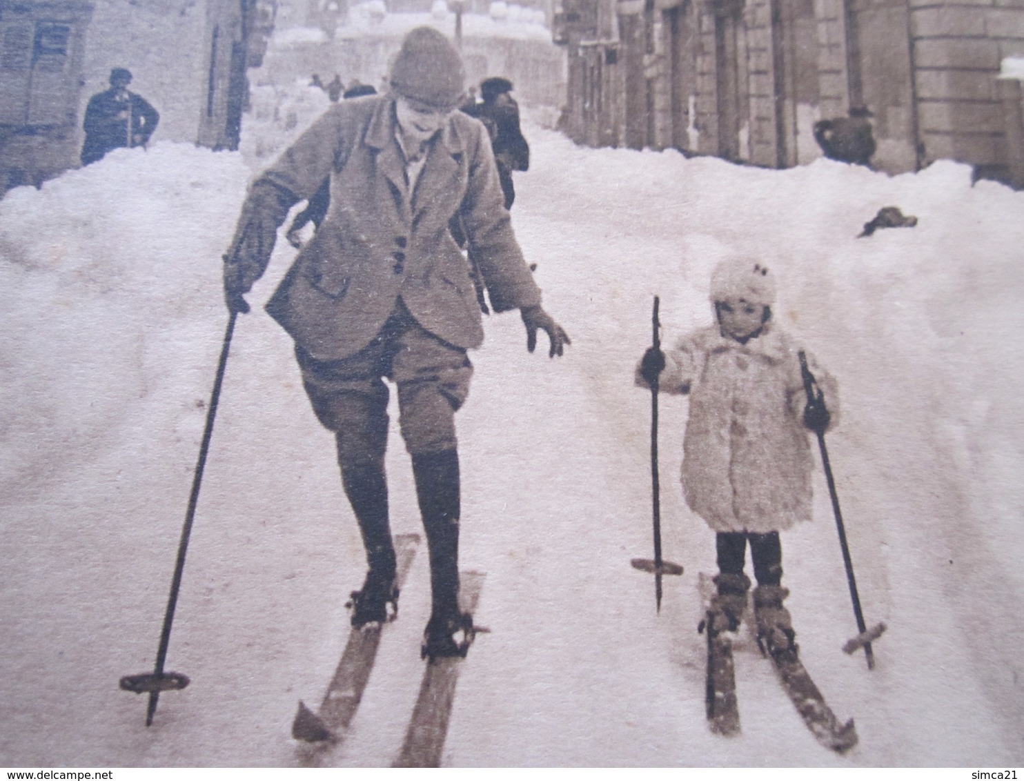 CARTE POSTALE CHAMONIX DEBUT DANS LA NEIGE 1924 - Chamonix-Mont-Blanc