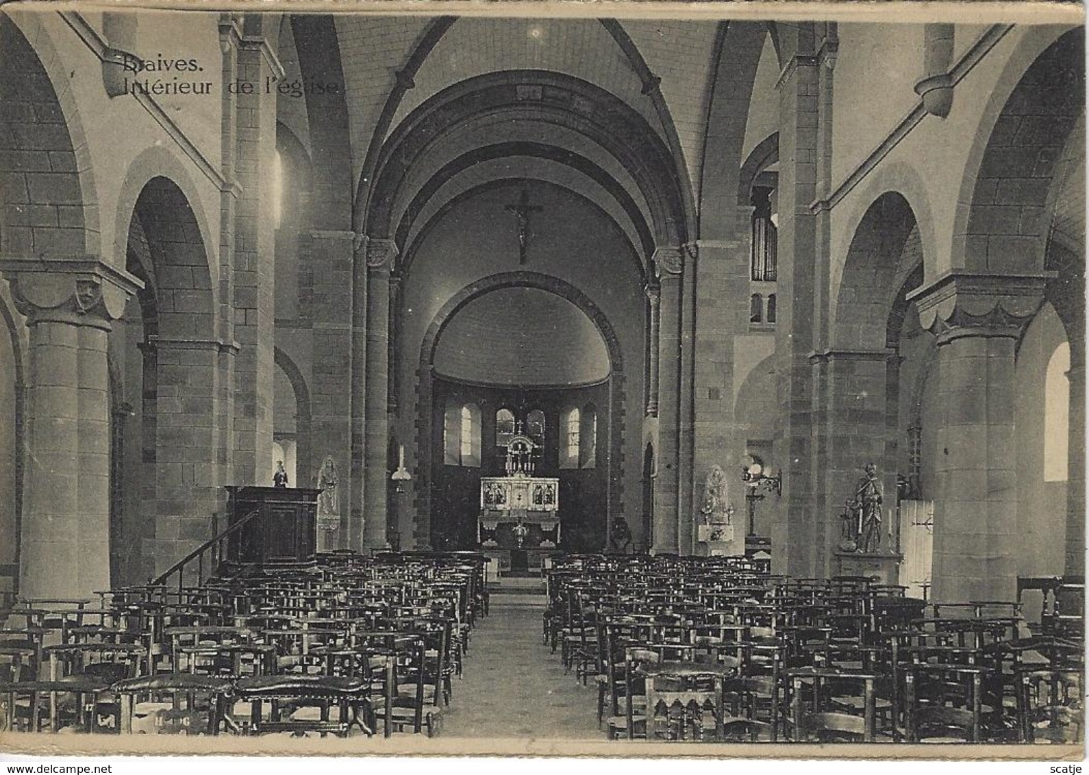 Braives.   -   Intérieur De L'Eglise.    LIJNSTEMPEL   1931  Bruxelles  Naar  Gand - Braives