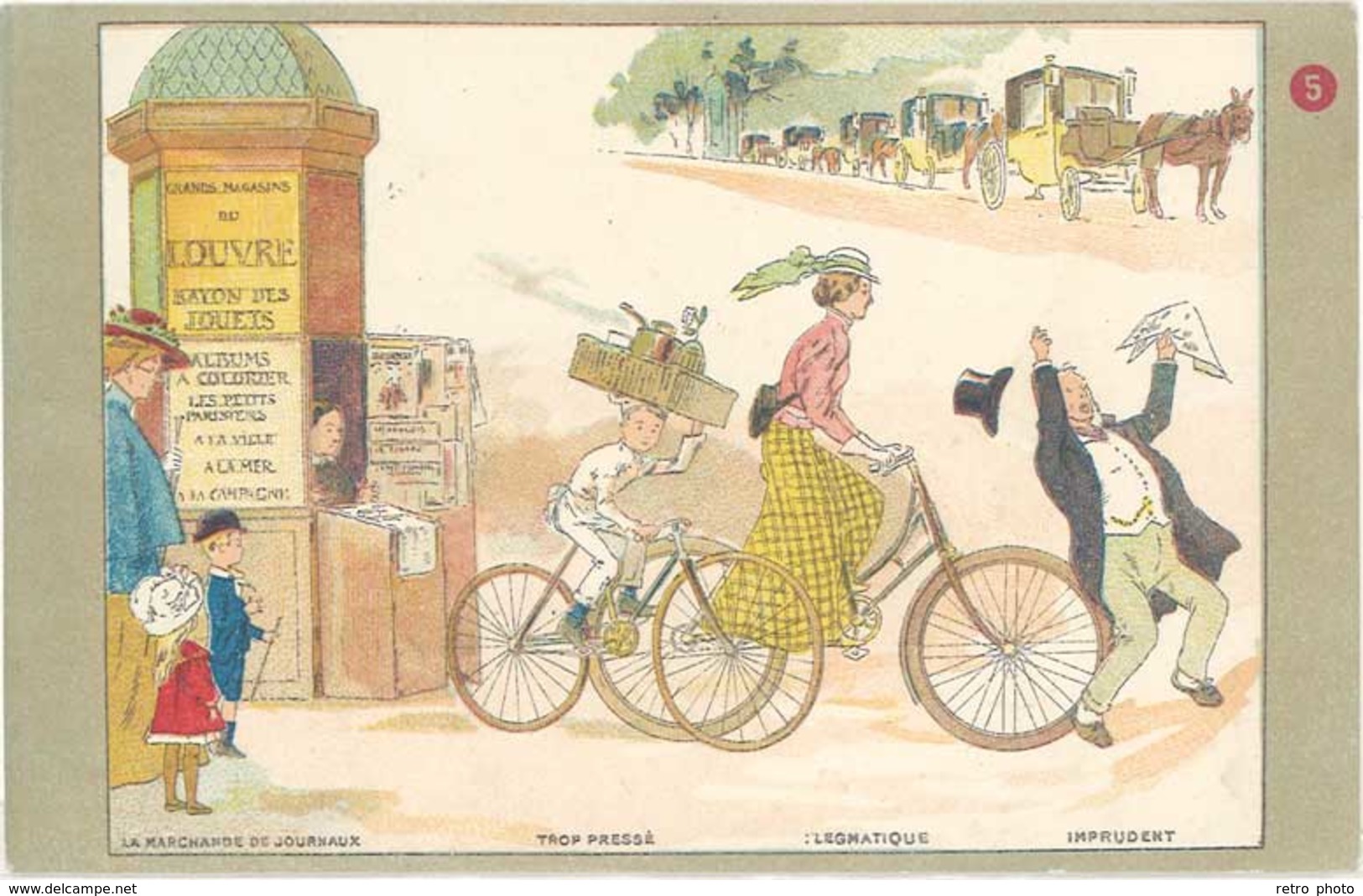 CPa Grands Magasins Du Louvre – Marchande, Kiosque, Vélos   ( PUB ) - Advertising