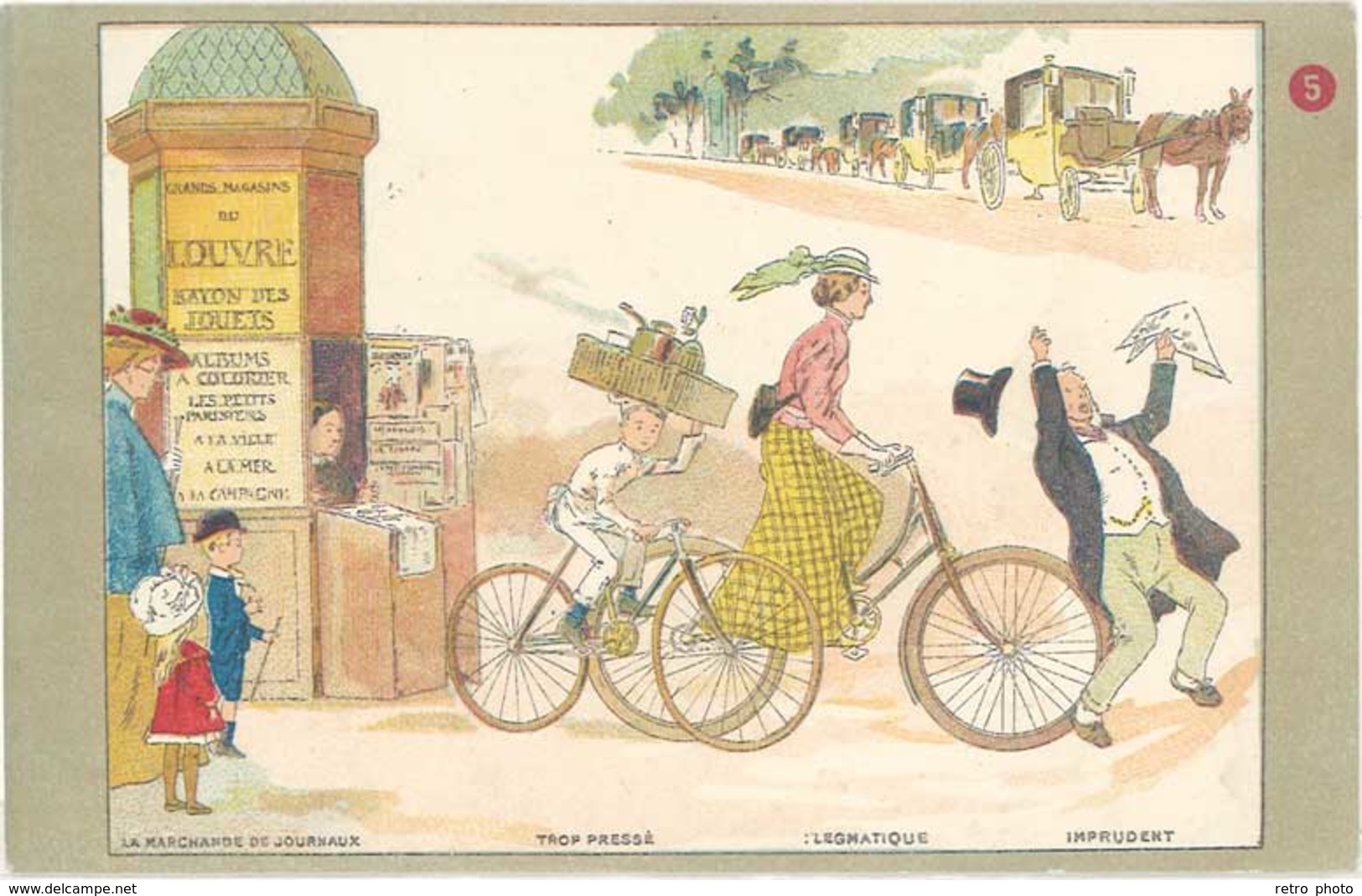 CPa Grands Magasins Du Louvre – Marchande, Kiosque, Vélos   ( PUB ) - Publicité