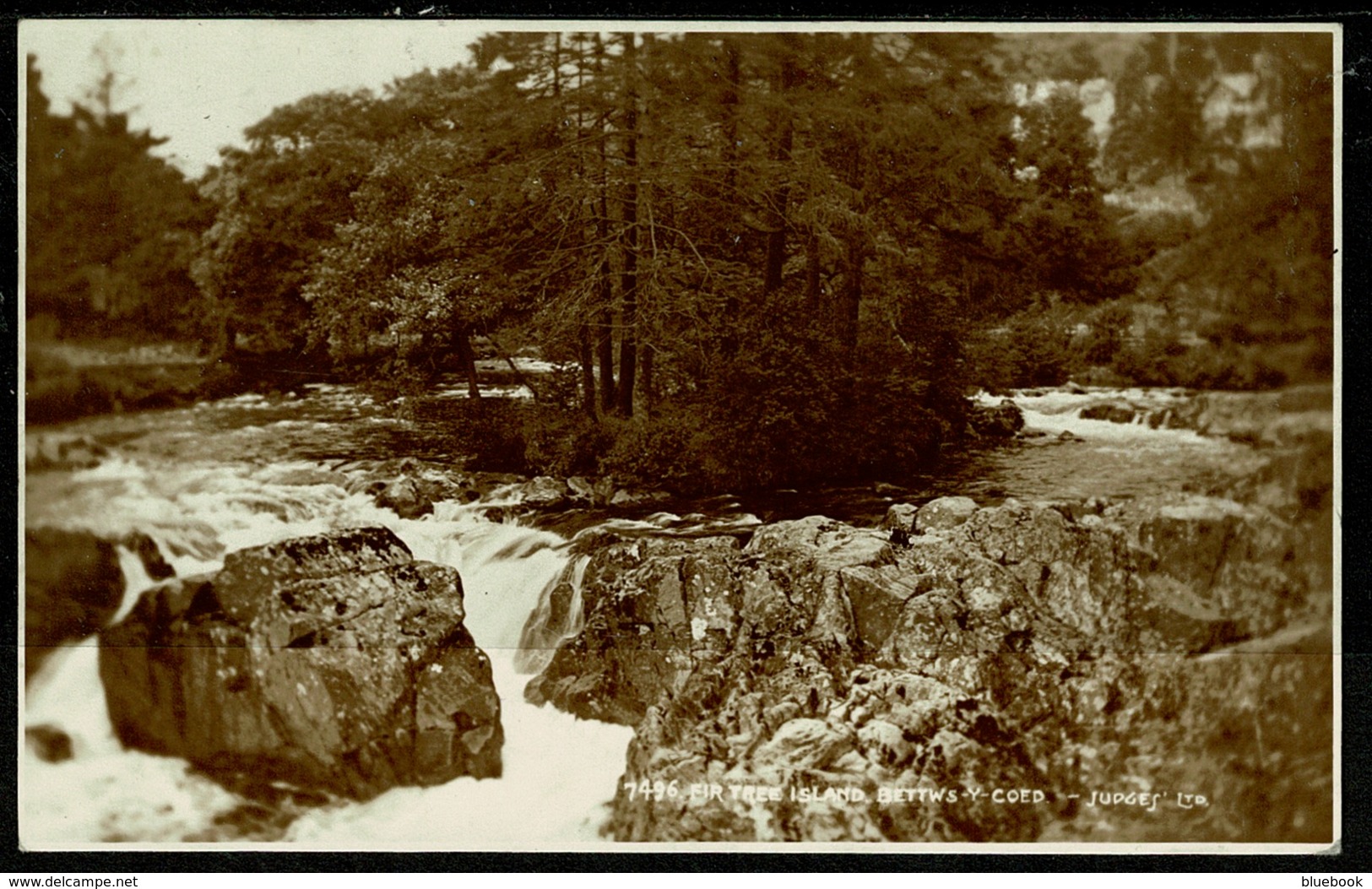 Ref 1267 - 1942 Judges Real Photo Postcard - Fir Tree Island Bettws-Y-Coed - Caernarvon Wales - Caernarvonshire