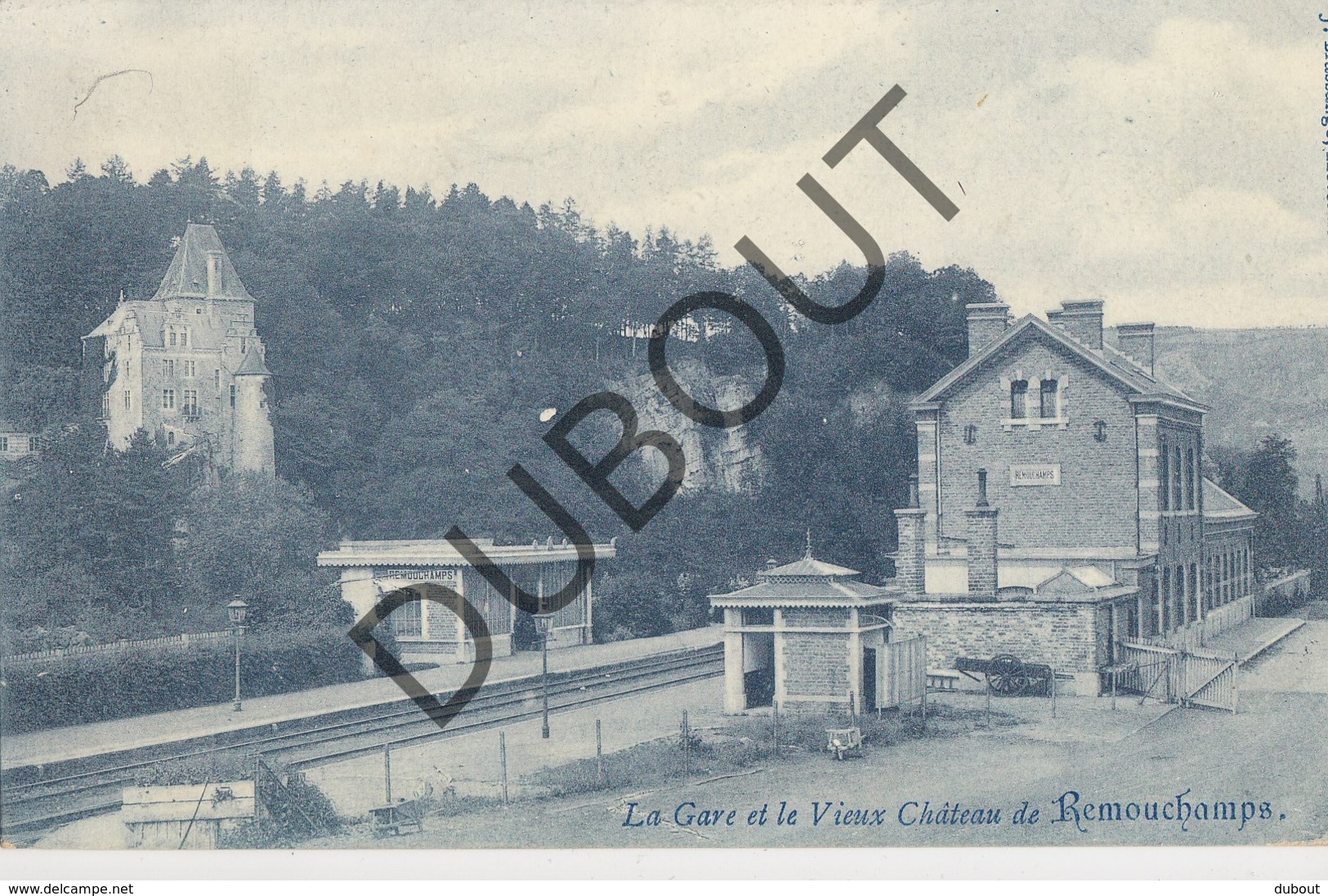 Postkaart-Carte Postale  SOUGNE-REMOUCHAMPS La Gare Et Le Vieux Château De Remouchamps 1908 (L160) - Aywaille