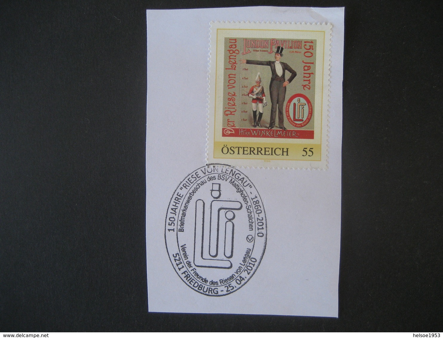 Österreich- Pers.BM 8026586, Franz Winkelmeier Dem Riesen Von Lengau - Personalisierte Briefmarken