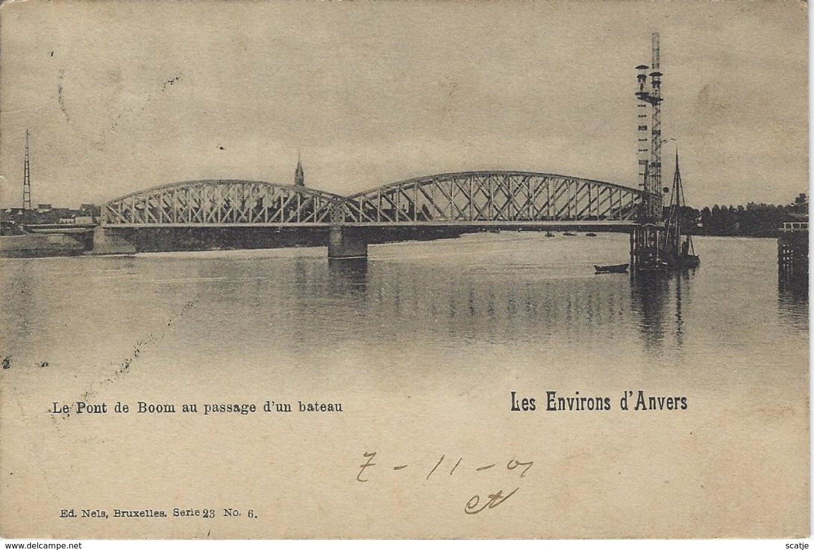 Boom.  -   Le Pont De Boom Au Passage D'un Bateau  -   1904  Naar St. Nicolas - Boom