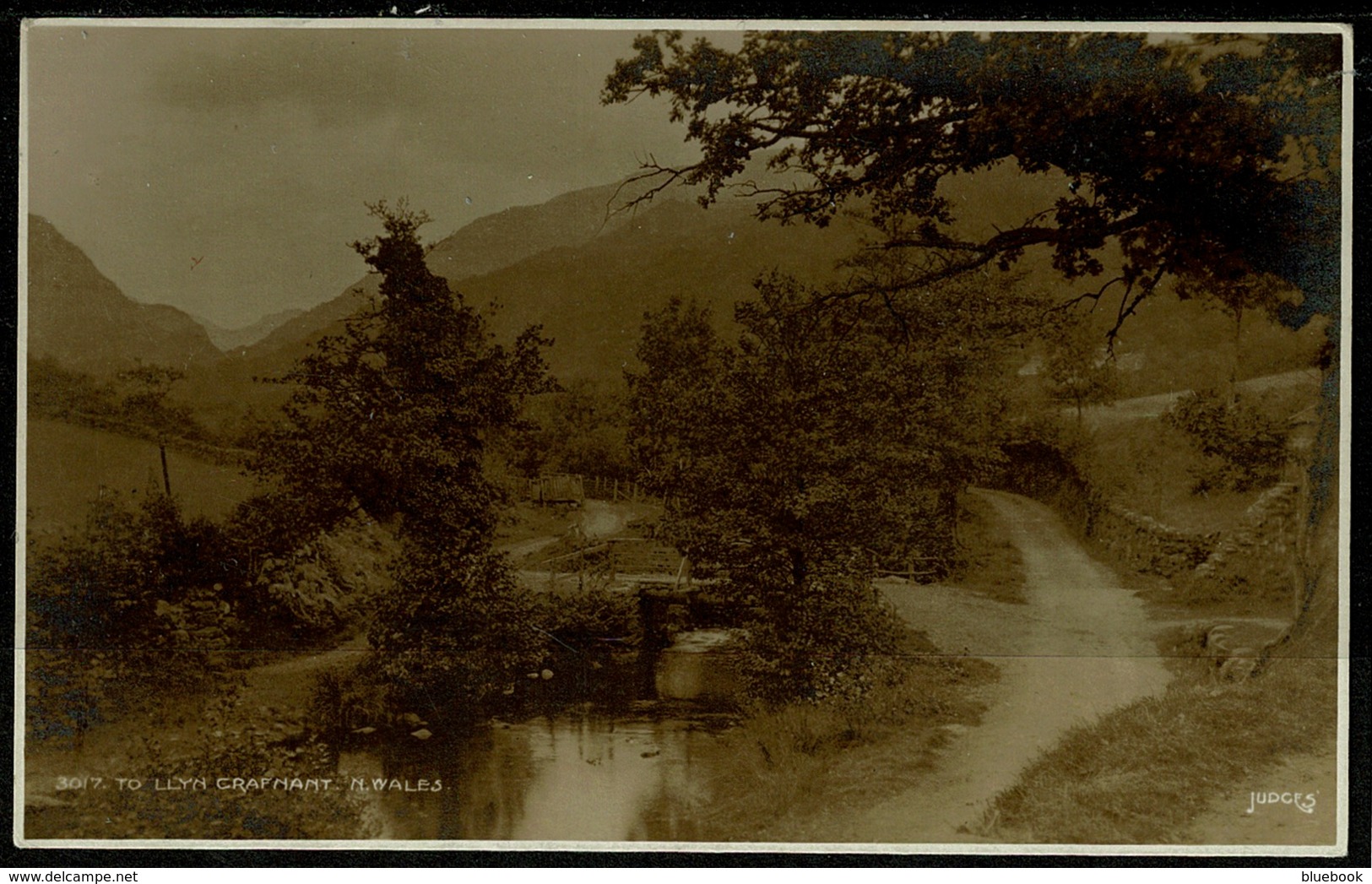 Ref 1267 - Judges Real Photo Postcard - To Llyn Grafnant - Caernarvon Wales - Caernarvonshire