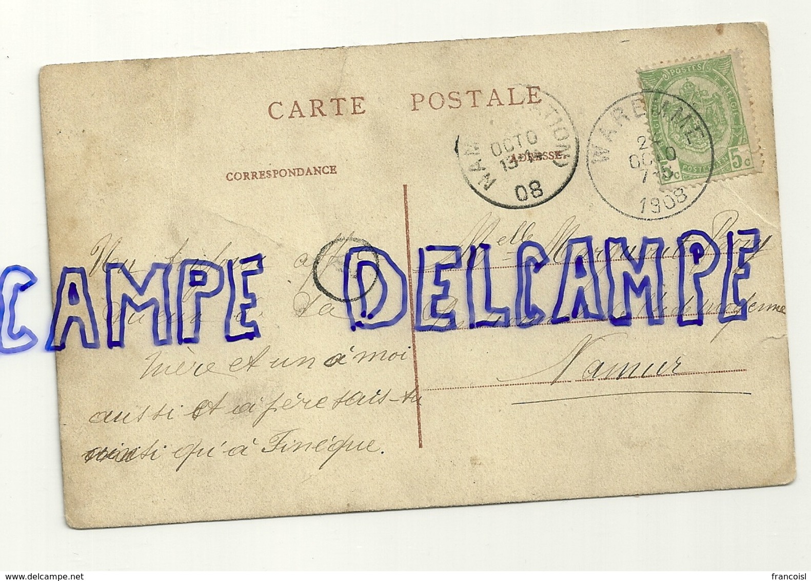 Belgique Waremme. Ecole Moyenne. Edit. : Jeanne. Animée. 1908 - Waremme
