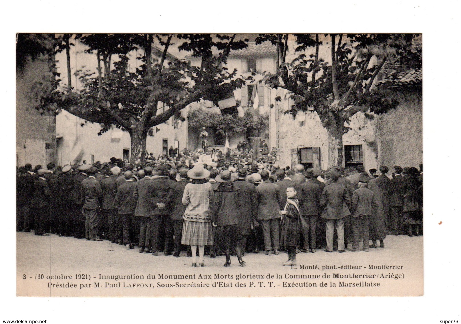 CPA 09 - Montferrier - Inauguration Monument Aux Morts - Execution De La Marseillaise - Autres & Non Classés