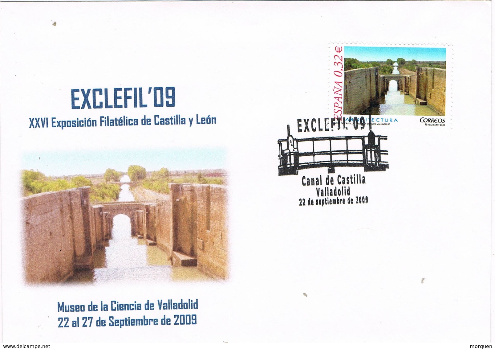 31371. Carta Exposicion VALLADOLID 2009. Canal De Castilla. EXCLEFIL 09 - Cartas & Documentos