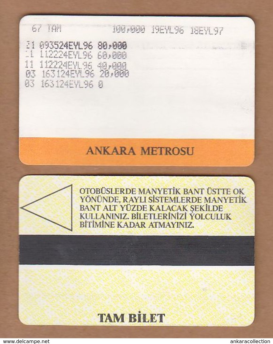 AC - SUBWAY MULTIPLE RIDE METROCARD, BUS CARD #42 ANKARA, TURKEY - Autres & Non Classés