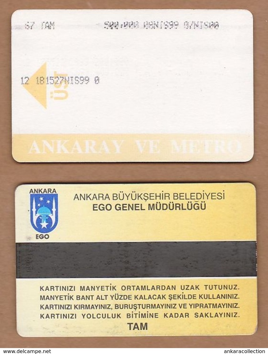 AC - SUBWAY MULTIPLE RIDE METROCARD, BUS CARD #43 ANKARA, TURKEY - Autres & Non Classés
