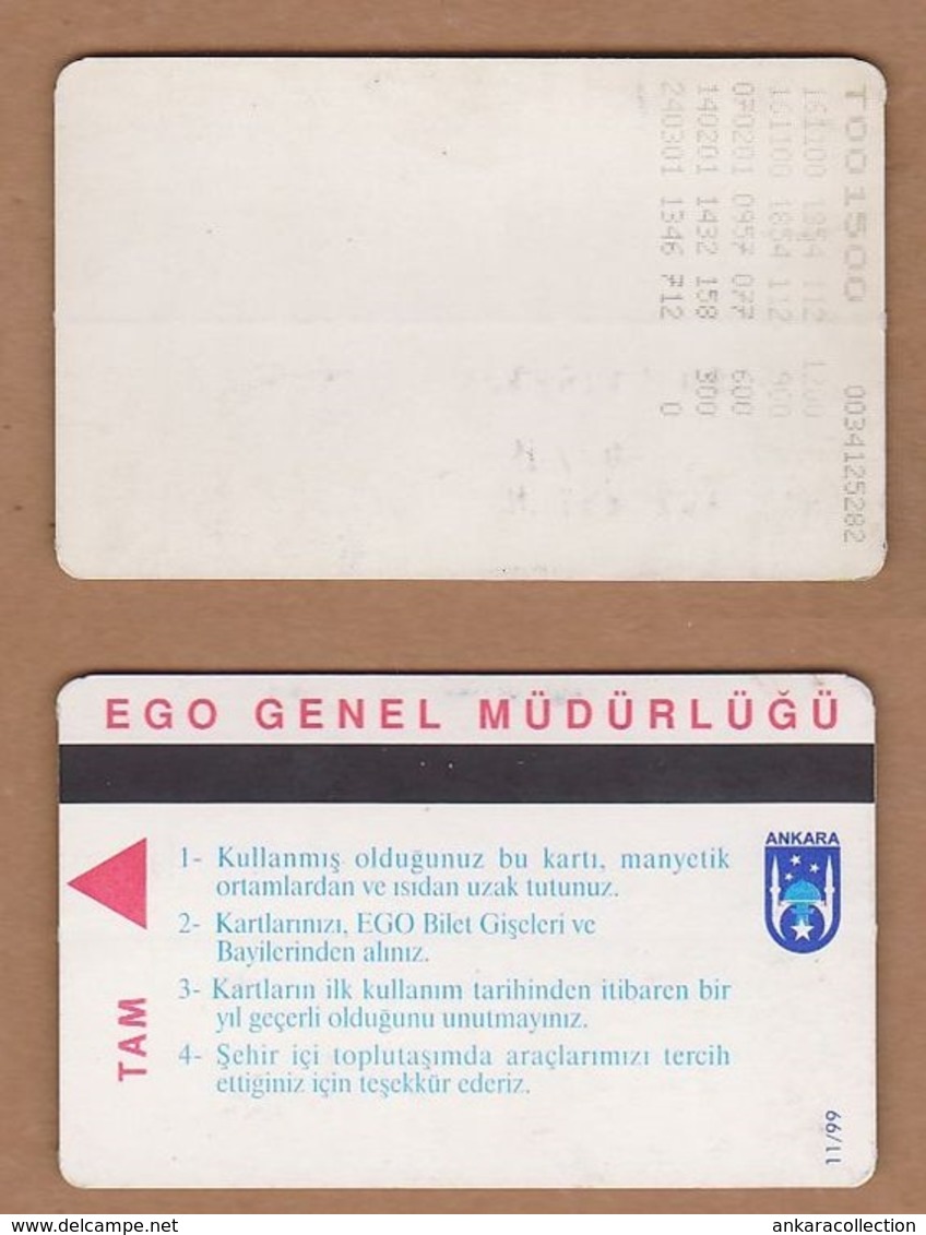 AC - SUBWAY MULTIPLE RIDE METROCARD, BUS CARD #44 ANKARA, TURKEY - Autres & Non Classés