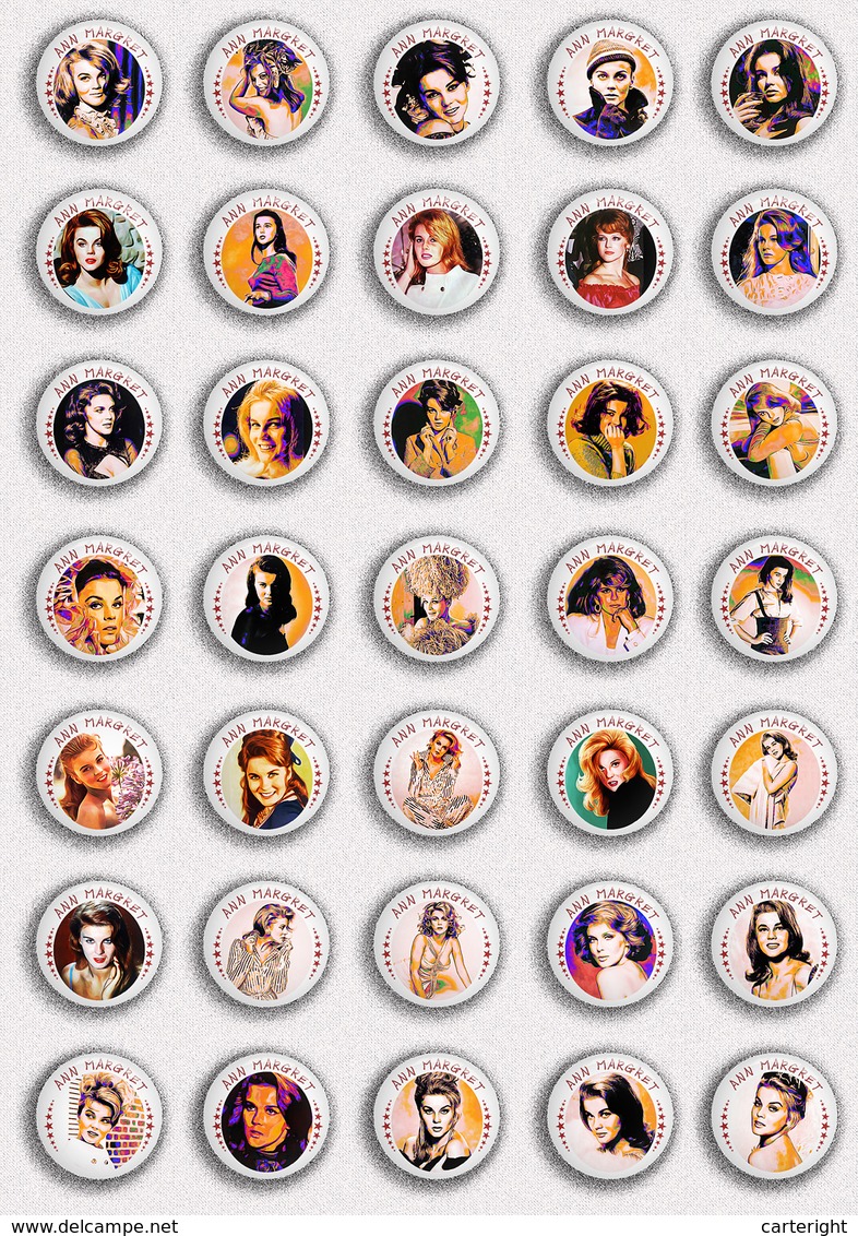 35 X Ann Margret Film Fan ART BADGE BUTTON PIN SET 5 (1inch/25mm Diameter) - Films