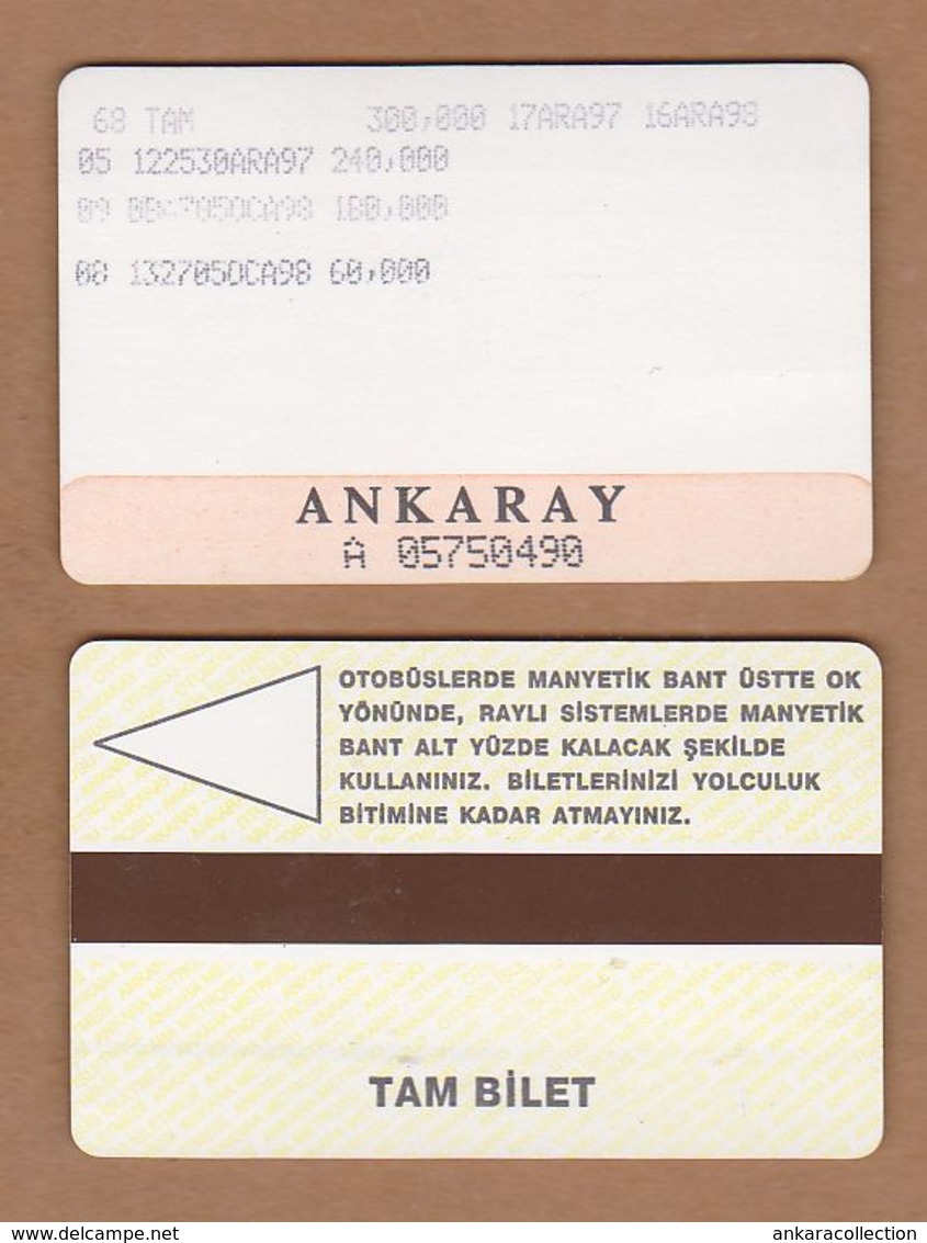 AC - SUBWAY MULTIPLE RIDE METROCARD, BUS CARD #46 ANKARA, TURKEY - Autres & Non Classés