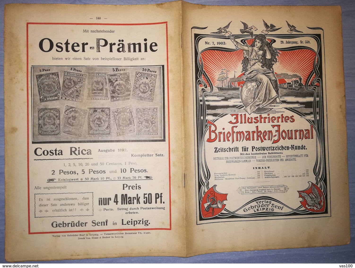 ILLUSTRATED STAMPS JOURNAL- ILLUSTRIERTES BRIEFMARKEN JOURNAL MAGAZINE, LEIPZIG, NR 7, APRIL 1902, GERMANY - Tedesche (prima Del 1940)