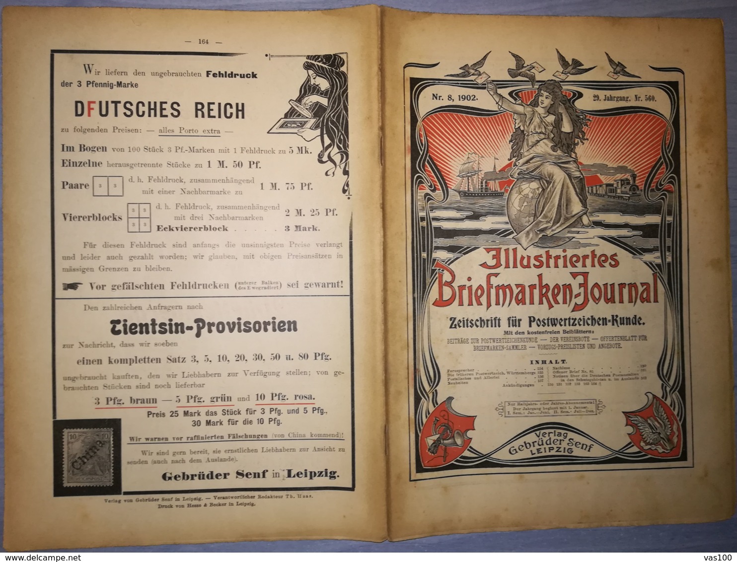 ILLUSTRATED STAMPS JOURNAL- ILLUSTRIERTES BRIEFMARKEN JOURNAL MAGAZINE, LEIPZIG, NR 8, APRIL 1902, GERMANY - Tedesche (prima Del 1940)