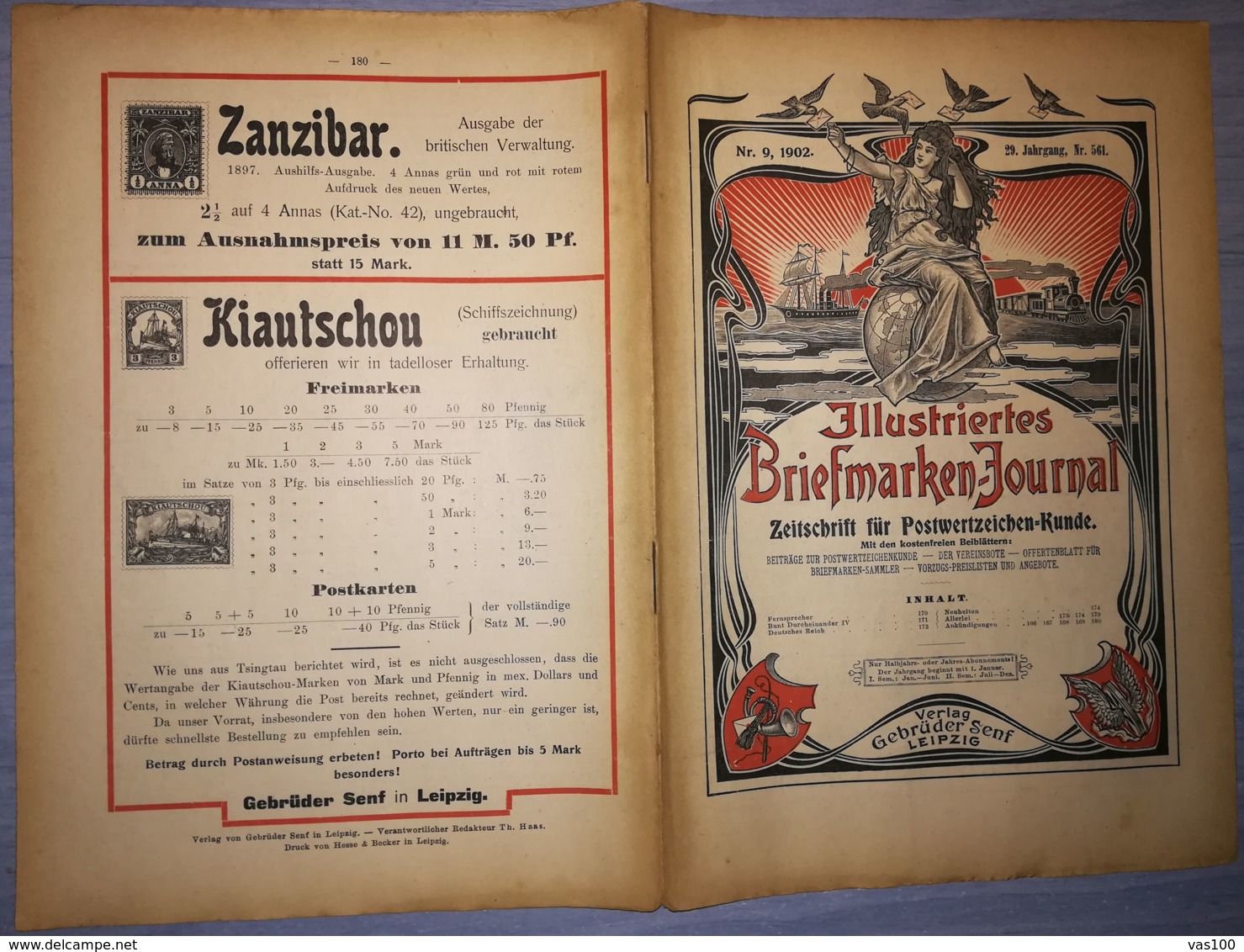 ILLUSTRATED STAMPS JOURNAL- ILLUSTRIERTES BRIEFMARKEN JOURNAL MAGAZINE, LEIPZIG, NR 9, MAY 1902, GERMANY - Tedesche (prima Del 1940)