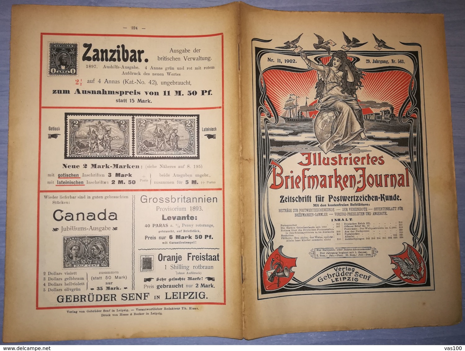 ILLUSTRATED STAMPS JOURNAL- ILLUSTRIERTES BRIEFMARKEN JOURNAL MAGAZINE, LEIPZIG, NR 11, JUNE 1902, GERMANY - Tedesche (prima Del 1940)