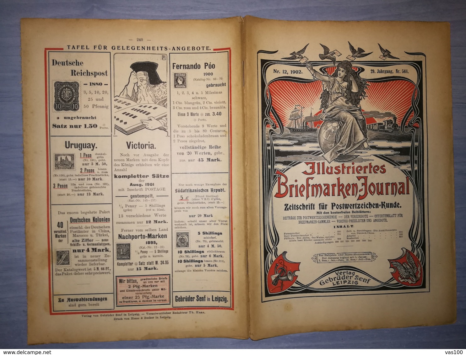 ILLUSTRATED STAMPS JOURNAL- ILLUSTRIERTES BRIEFMARKEN JOURNAL MAGAZINE, LEIPZIG, NR 12, JUNE 1902, GERMANY - Tedesche (prima Del 1940)