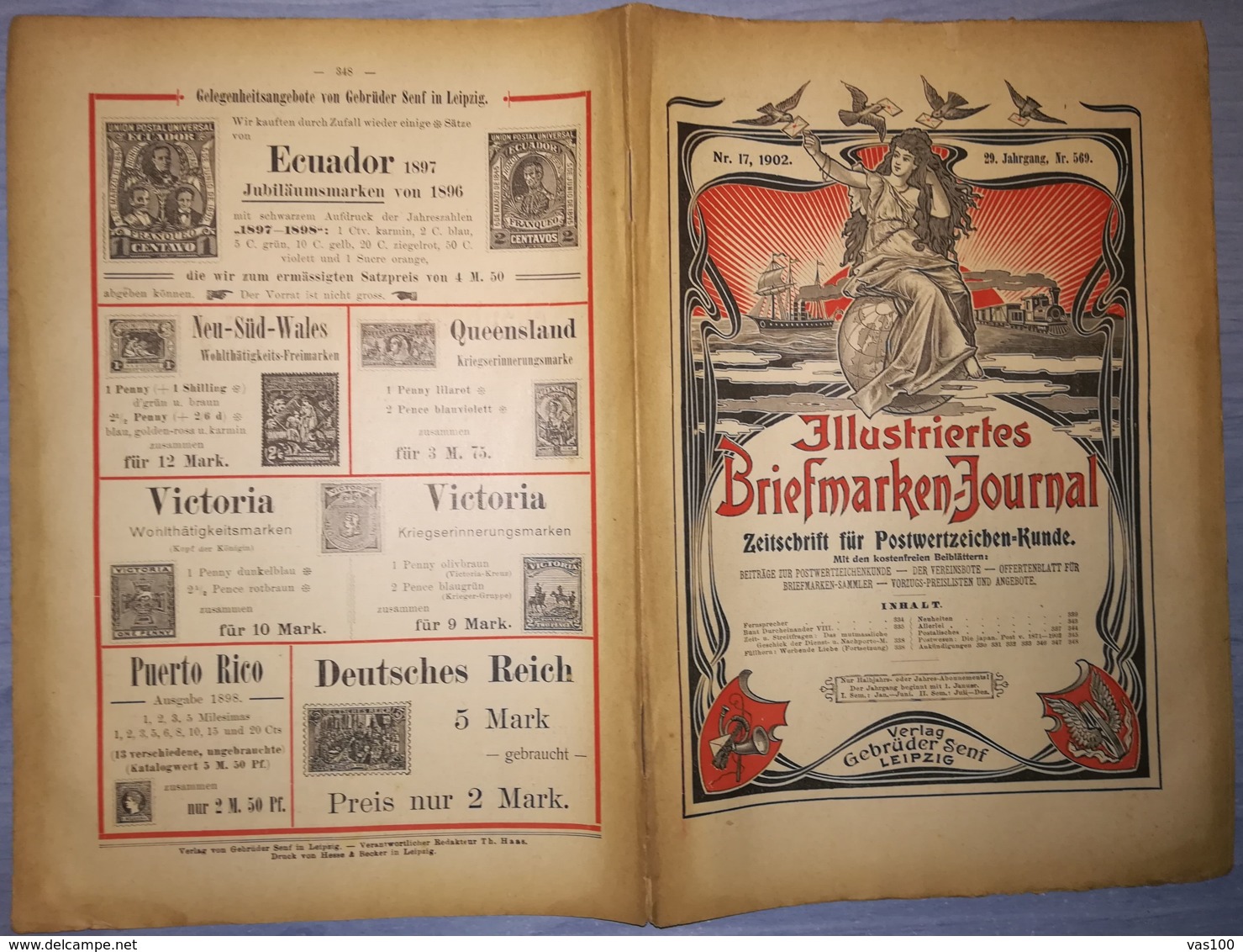 ILLUSTRATED STAMPS JOURNAL- ILLUSTRIERTES BRIEFMARKEN JOURNAL MAGAZINE, LEIPZIG, NR 17, SEPTEMBER 1902, GERMANY - Allemand (jusque 1940)