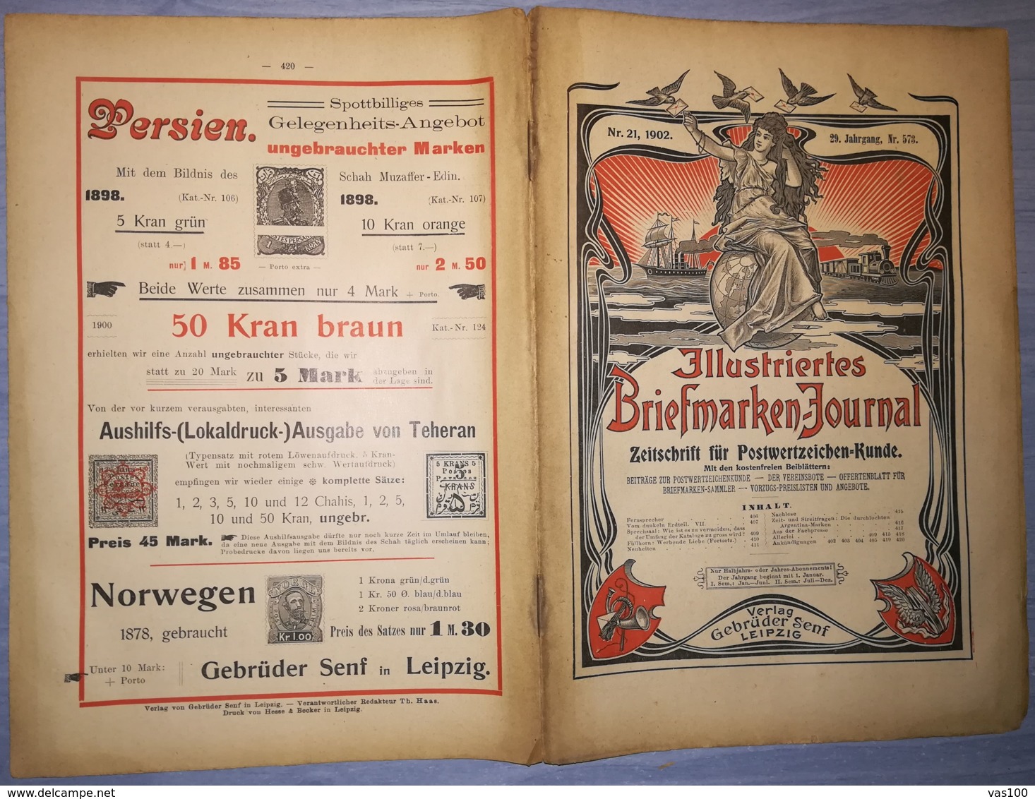 ILLUSTRATED STAMPS JOURNAL- ILLUSTRIERTES BRIEFMARKEN JOURNAL MAGAZINE, LEIPZIG, NR 21, NOVEMBER 1902, GERMANY - Tedesche (prima Del 1940)