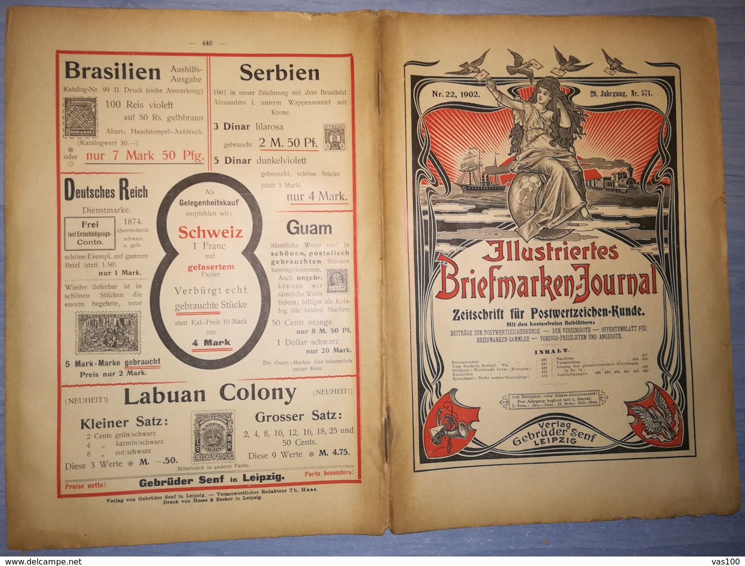 ILLUSTRATED STAMPS JOURNAL- ILLUSTRIERTES BRIEFMARKEN JOURNAL MAGAZINE, LEIPZIG, NR 22, NOVEMBER 1902, GERMANY - Tedesche (prima Del 1940)