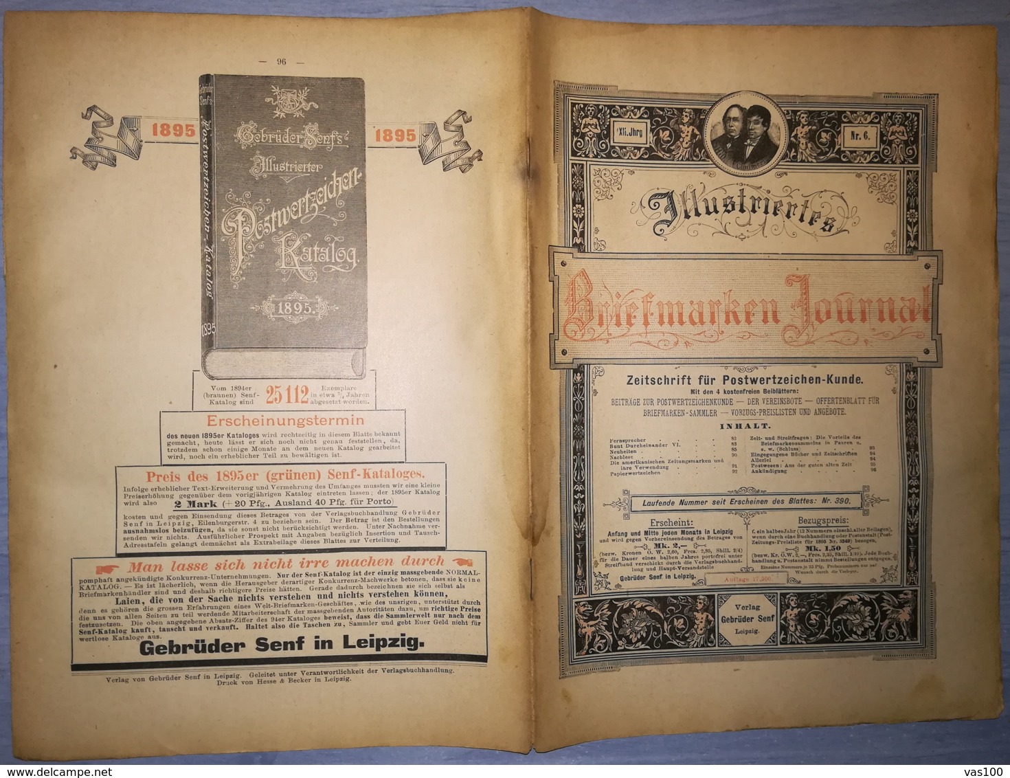 ILLUSTRATED STAMPS JOURNAL- ILLUSTRIERTES BRIEFMARKEN JOURNAL MAGAZINE, LEIPZIG, NR 6, MARCH 1895, GERMANY - Tedesche (prima Del 1940)