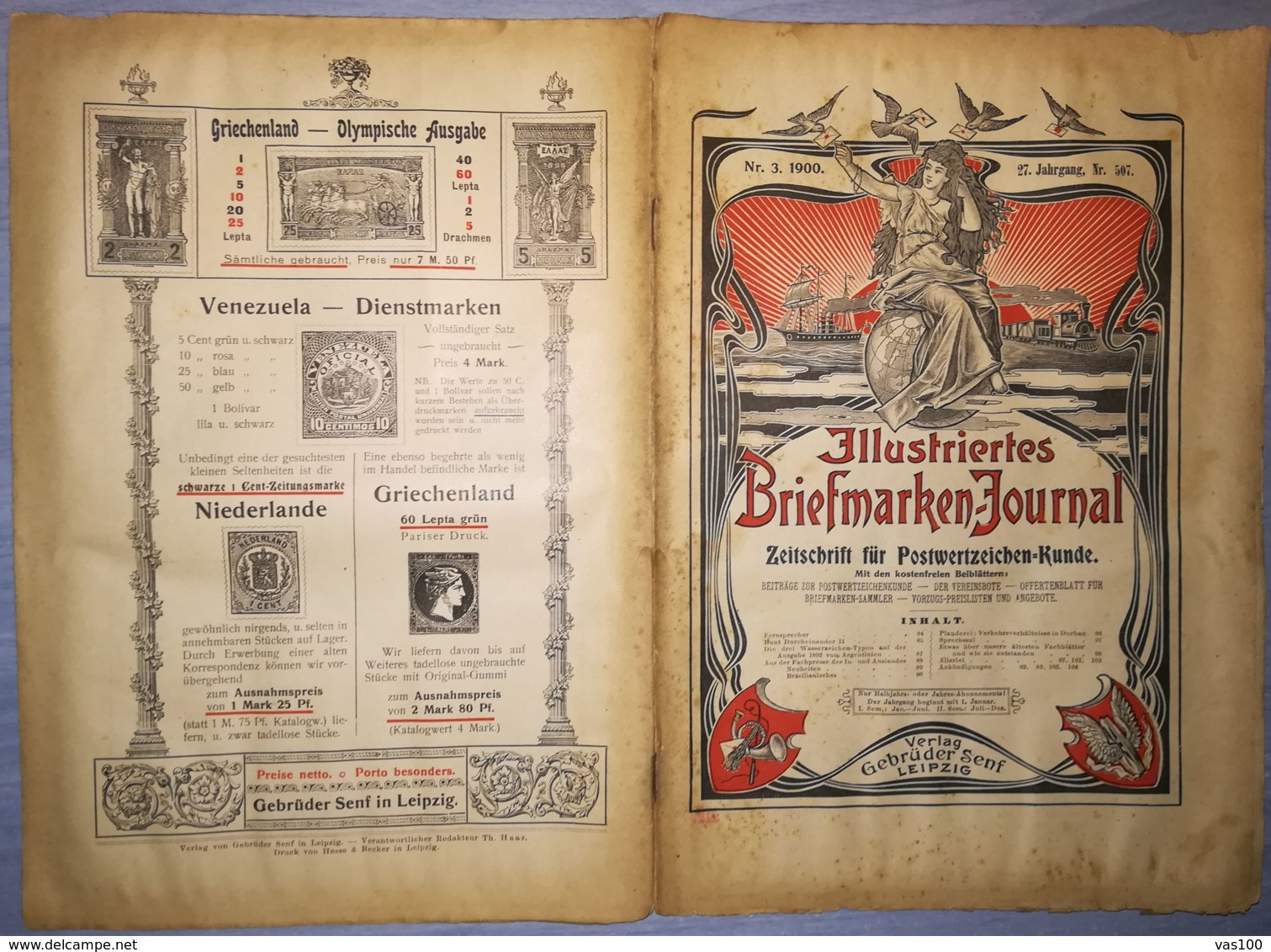 ILLUSTRATED STAMPS JOURNAL- ILLUSTRIERTES BRIEFMARKEN JOURNAL MAGAZINE, LEIPZIG, NR 3, FEBRUARY 1900, GERMANY - Tedesche (prima Del 1940)