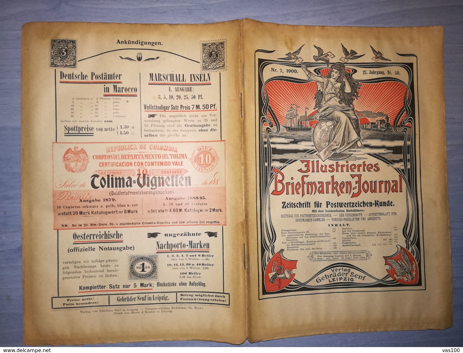 ILLUSTRATED STAMPS JOURNAL- ILLUSTRIERTES BRIEFMARKEN JOURNAL MAGAZINE, LEIPZIG, NR 7, APRIL 1900, GERMANY - Tedesche (prima Del 1940)
