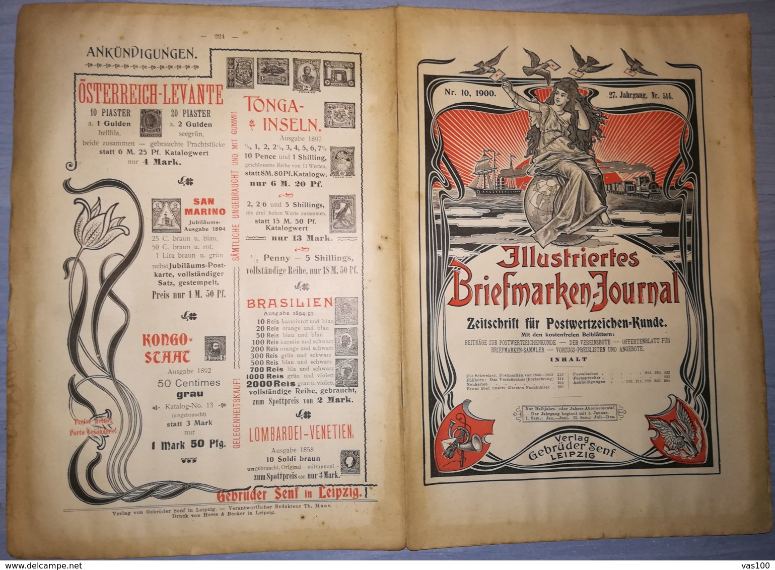 ILLUSTRATED STAMPS JOURNAL- ILLUSTRIERTES BRIEFMARKEN JOURNAL MAGAZINE, LEIPZIG, NR 10, MAY 1900, GERMANY - Tedesche (prima Del 1940)