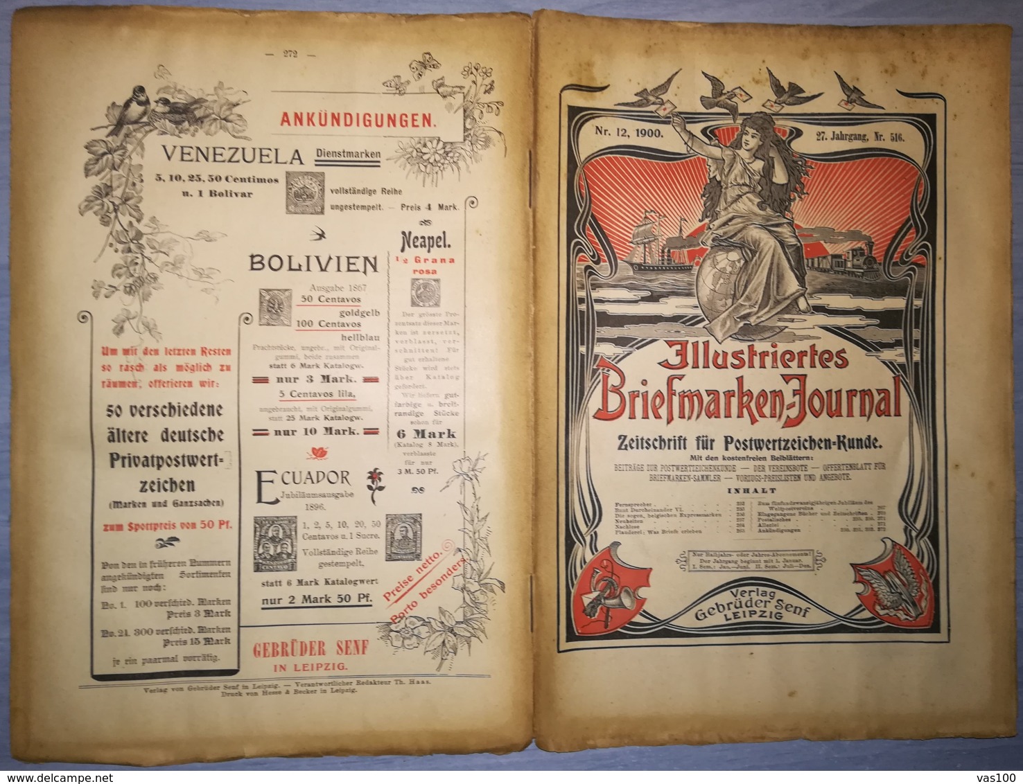 ILLUSTRATED STAMPS JOURNAL- ILLUSTRIERTES BRIEFMARKEN JOURNAL MAGAZINE, LEIPZIG, NR 12, JUNE 1900, GERMANY - Allemand (jusque 1940)