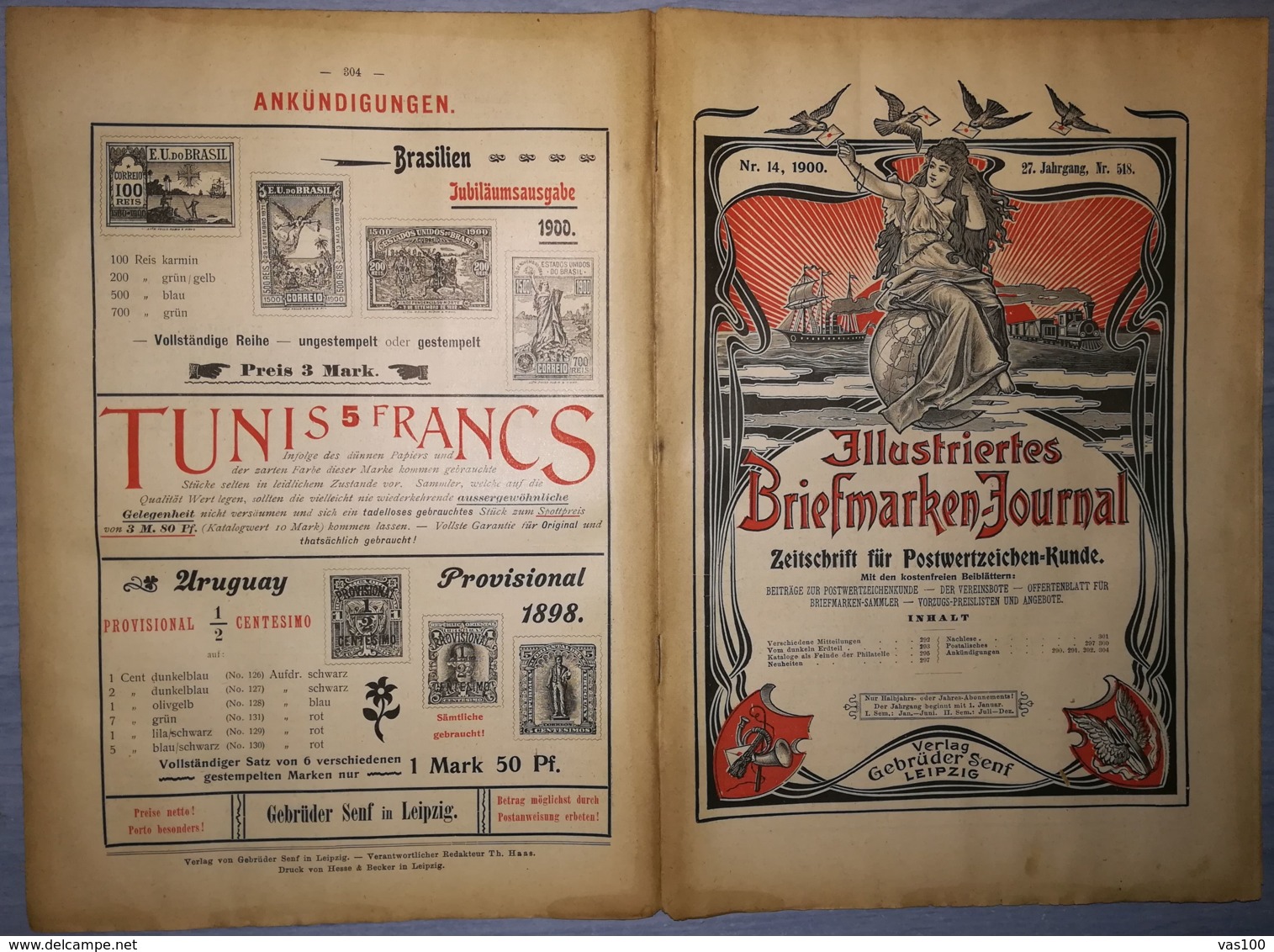 ILLUSTRATED STAMPS JOURNAL- ILLUSTRIERTES BRIEFMARKEN JOURNAL MAGAZINE, LEIPZIG, NR 14, JULY 1900, GERMANY - Tedesche (prima Del 1940)