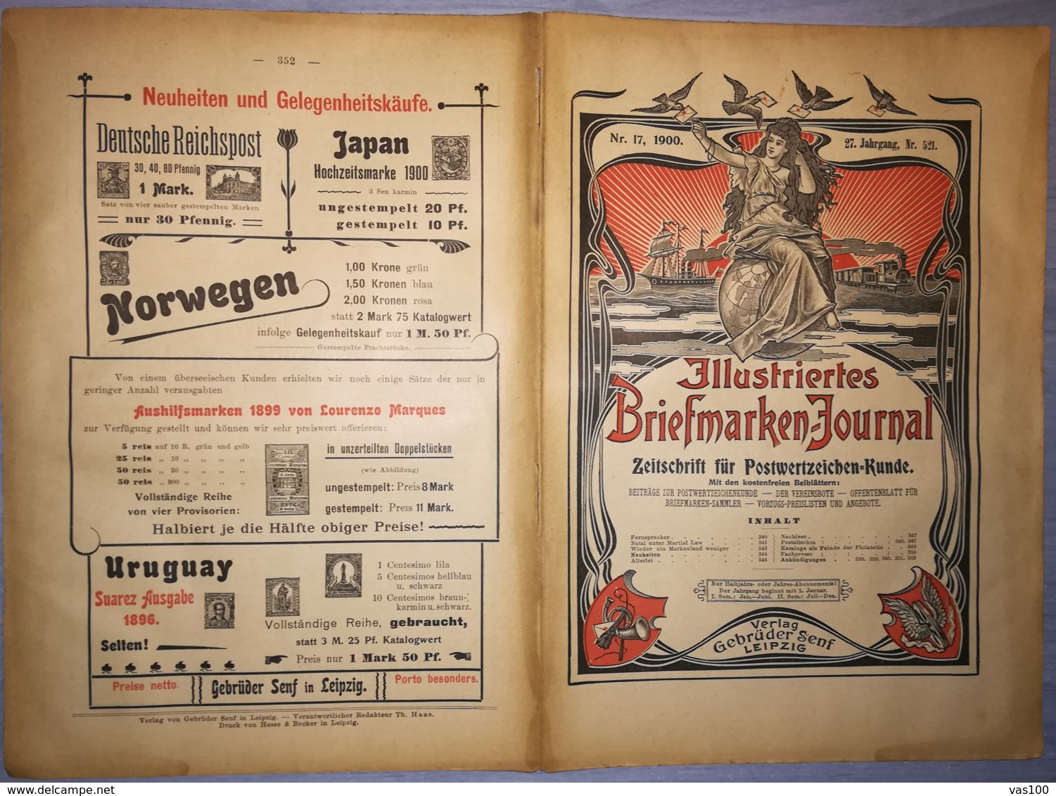 ILLUSTRATED STAMPS JOURNAL- ILLUSTRIERTES BRIEFMARKEN JOURNAL MAGAZINE, LEIPZIG, NR 17, SEPTEMBER 1900, GERMANY - Tedesche (prima Del 1940)