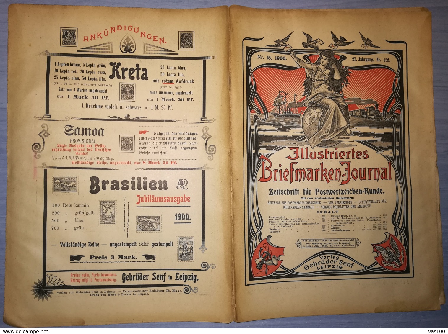 ILLUSTRATED STAMPS JOURNAL- ILLUSTRIERTES BRIEFMARKEN JOURNAL MAGAZINE, LEIPZIG, NR 18, SEPTEMBER 1900, GERMANY - Deutsch (bis 1940)