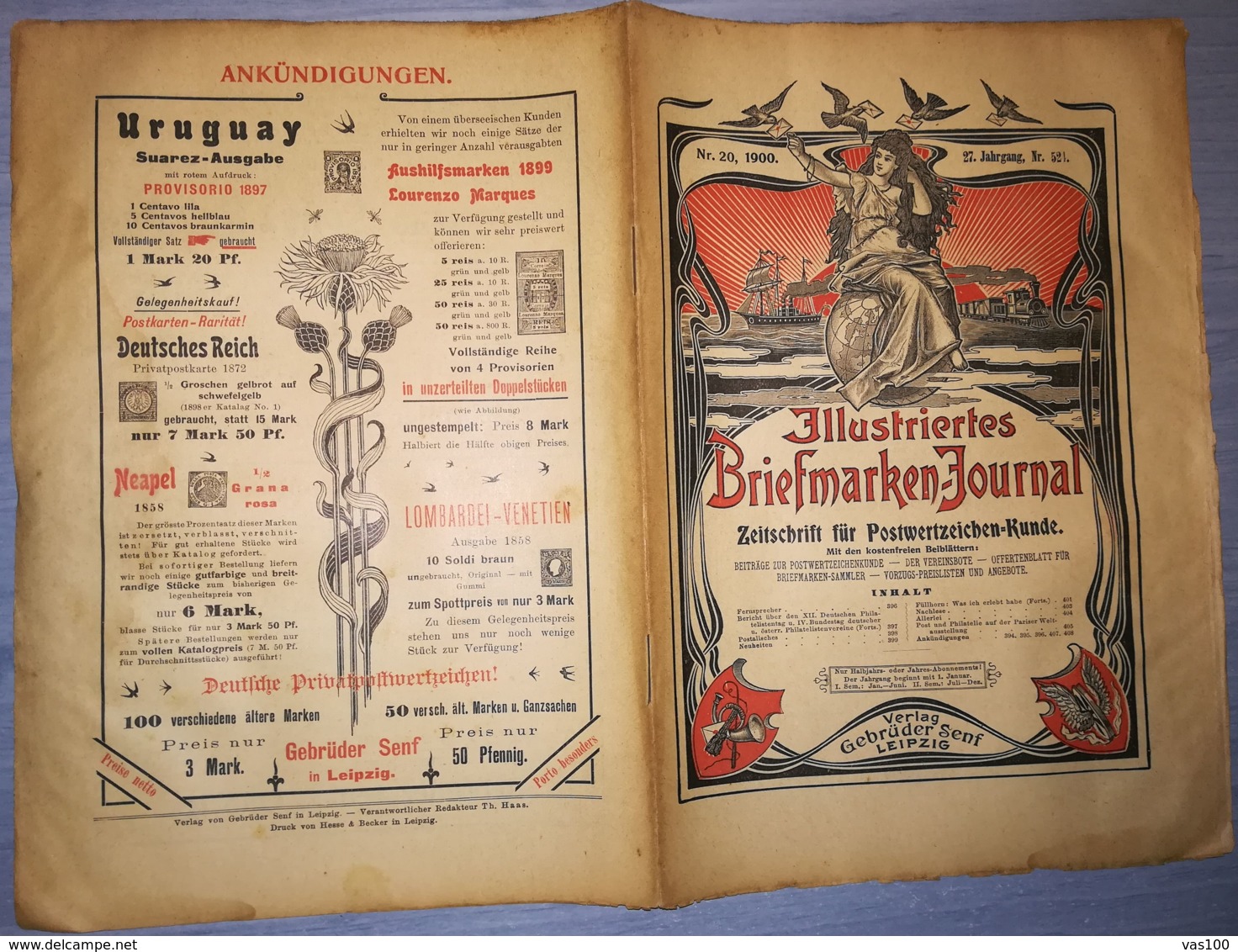 ILLUSTRATED STAMPS JOURNAL- ILLUSTRIERTES BRIEFMARKEN JOURNAL MAGAZINE, LEIPZIG, NR 20, OCTOBER 1900, GERMANY - Alemán (hasta 1940)