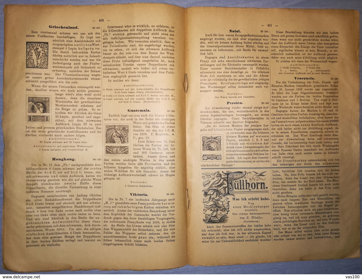 ILLUSTRATED STAMPS JOURNAL- ILLUSTRIERTES BRIEFMARKEN JOURNAL MAGAZINE, LEIPZIG, NR 20, OCTOBER 1900, GERMANY - Tedesche (prima Del 1940)