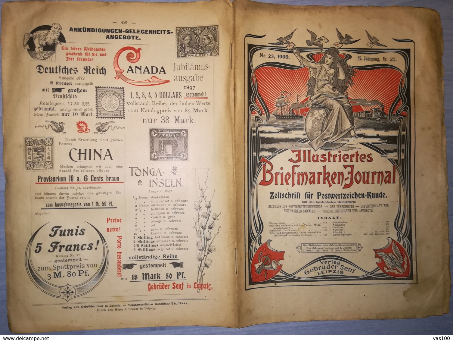 ILLUSTRATED STAMPS JOURNAL- ILLUSTRIERTES BRIEFMARKEN JOURNAL MAGAZINE, LEIPZIG, NR 23, DECEMBER 1900, GERMANY - Tedesche (prima Del 1940)