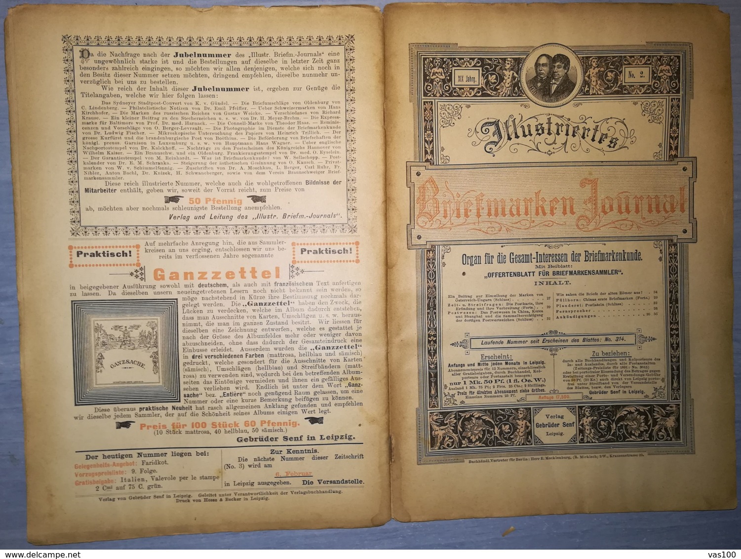 ILLUSTRATED STAMPS JOURNAL- ILLUSTRIERTES BRIEFMARKEN JOURNAL MAGAZINE, LEIPZIG, NR 2, JANUARY 1892, GERMANY - Tedesche (prima Del 1940)