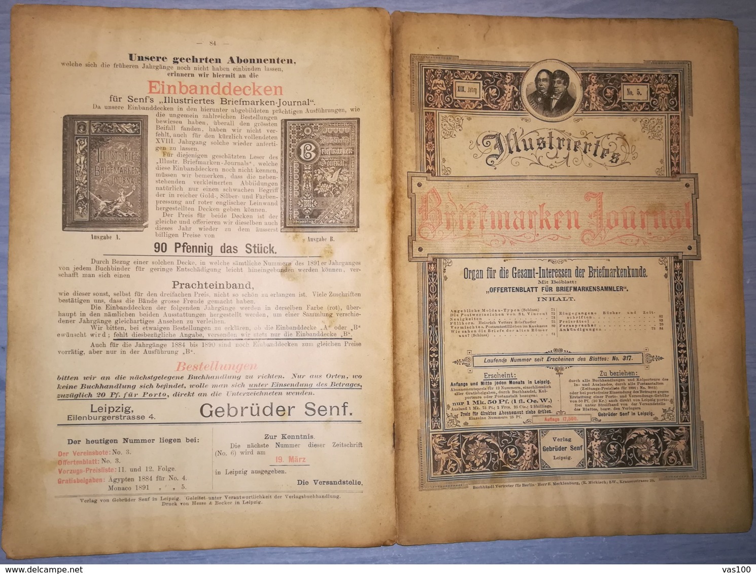 ILLUSTRATED STAMPS JOURNAL- ILLUSTRIERTES BRIEFMARKEN JOURNAL MAGAZINE, LEIPZIG, NR 5, MARCH 1892, GERMANY - Tedesche (prima Del 1940)