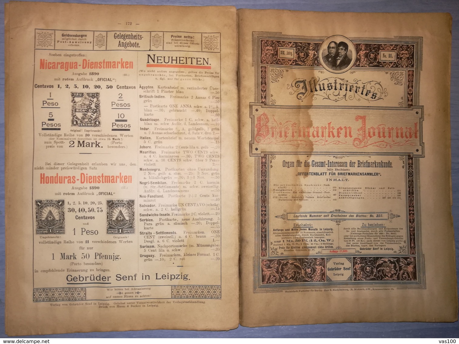 ILLUSTRATED STAMPS JOURNAL- ILLUSTRIERTES BRIEFMARKEN JOURNAL MAGAZINE, LEIPZIG, NR 11, JUNE 1892, GERMANY - Tedesche (prima Del 1940)