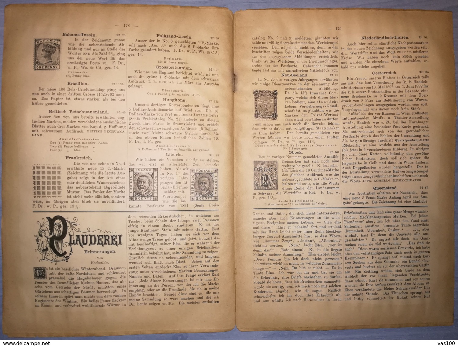 ILLUSTRATED STAMPS JOURNAL- ILLUSTRIERTES BRIEFMARKEN JOURNAL MAGAZINE, LEIPZIG, NR 12, JUNE 1892, GERMANY - Tedesche (prima Del 1940)