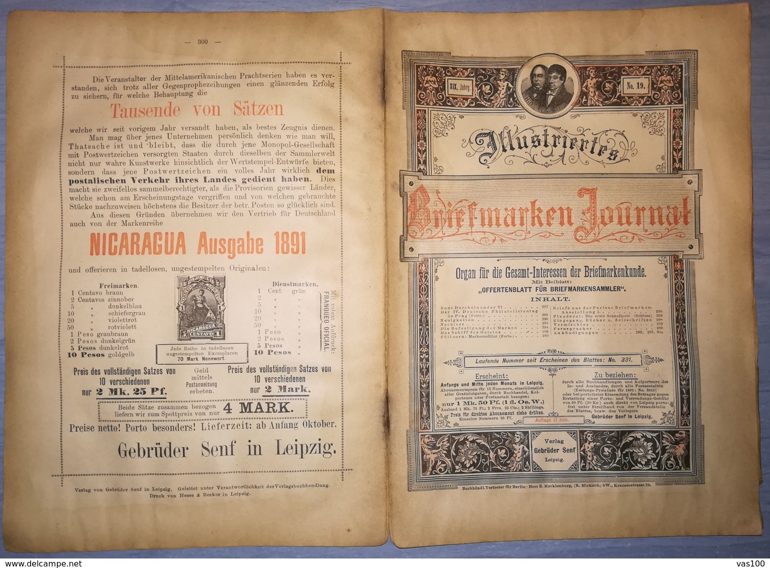 ILLUSTRATED STAMPS JOURNAL- ILLUSTRIERTES BRIEFMARKEN JOURNAL MAGAZINE, LEIPZIG, NR 19, OCTOBER 1892, GERMANY - Allemand (jusque 1940)