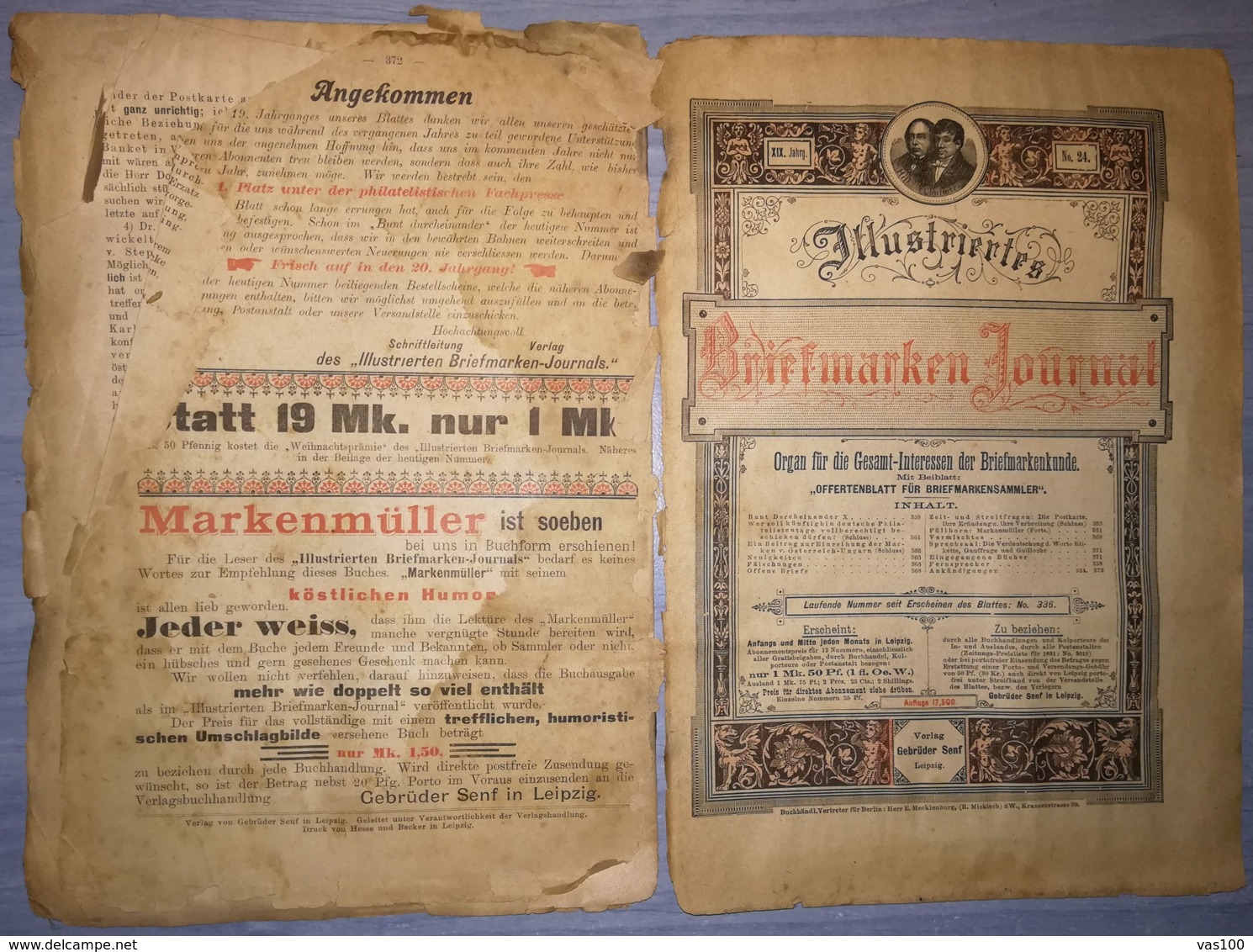 ILLUSTRATED STAMPS JOURNAL- ILLUSTRIERTES BRIEFMARKEN JOURNAL MAGAZINE, LEIPZIG, NR 24, DECEMBER 1892, GERMANY - Alemán (hasta 1940)
