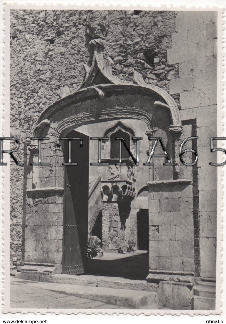 ME42 !!! TAORMINA PORTALE PALAZZO CORVAJA VIAGGIATA 1956 F.G. !!! - Andere & Zonder Classificatie