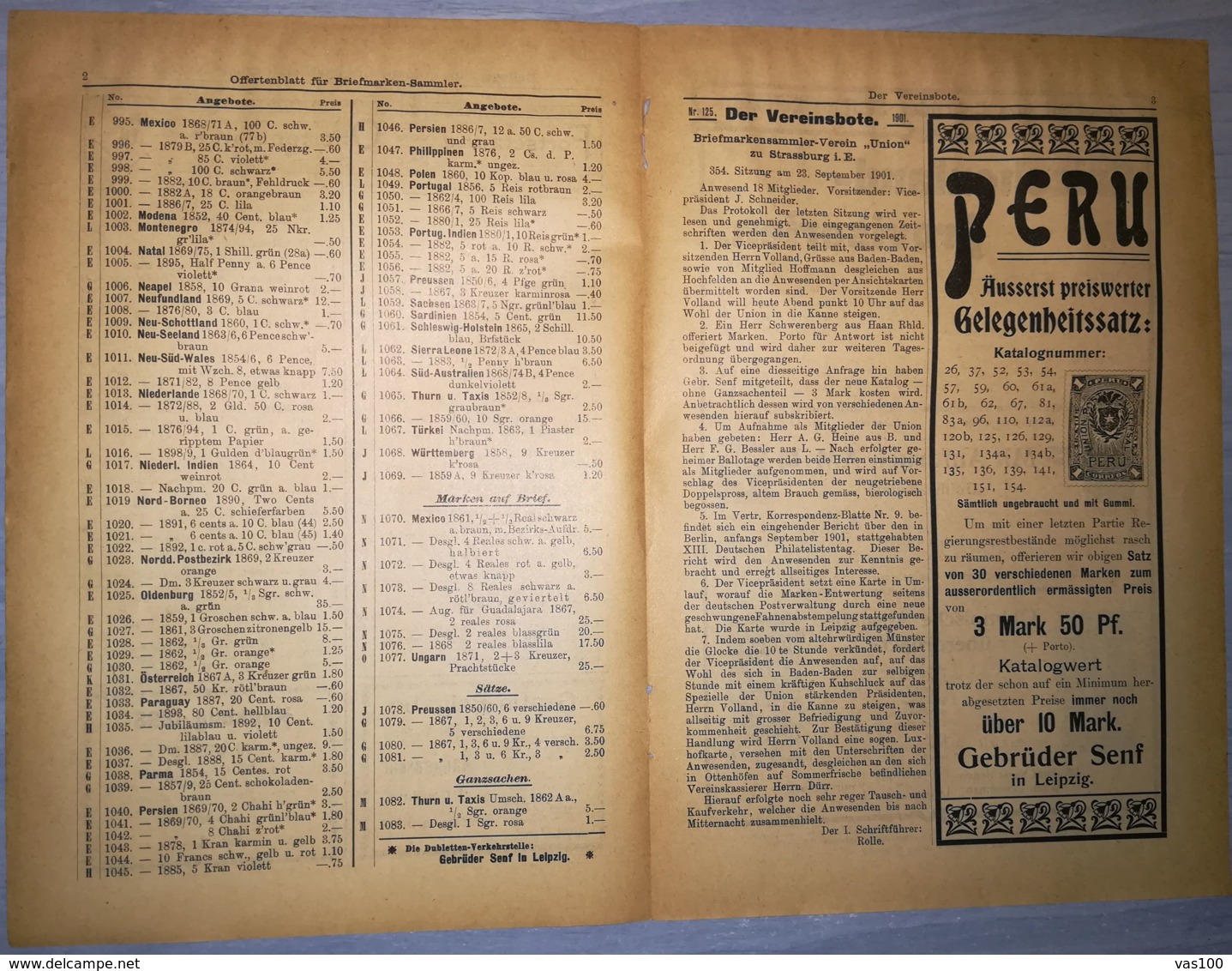 ILLUSTRATED STAMPS JOURNAL- ILLUSTRIERTES BRIEFMARKEN JOURNAL MAGAZINE SUPPLEMENT, PRICE LIST, LEIPZIG, 1901, GERMANY - German (until 1940)