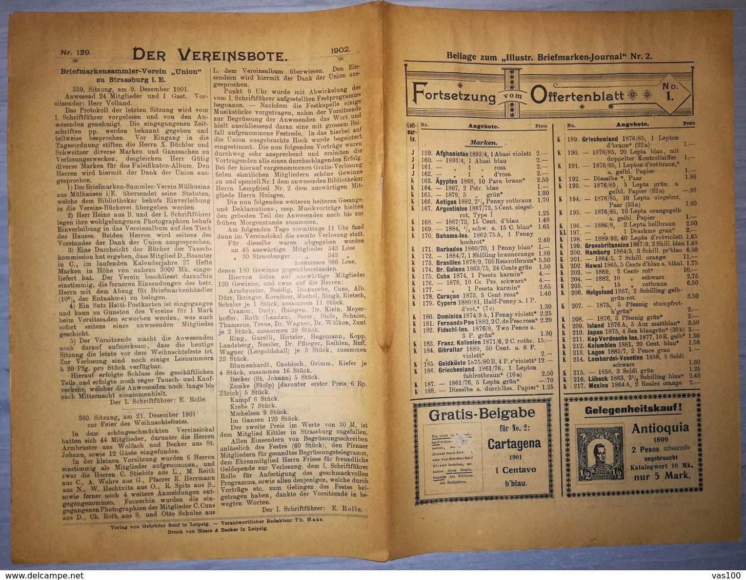 ILLUSTRATED STAMP JOURNAL-ILLUSTRIERTES BRIEFMARKEN JOURNAL MAGAZINE PRICE LIST, LEIPZIG, NR 2, 1902, GERMANY - Tedesche (prima Del 1940)
