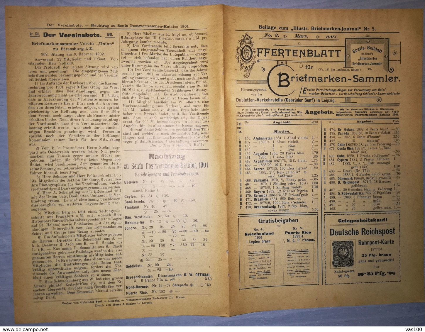 ILLUSTRATED STAMP JOURNAL-ILLUSTRIERTES BRIEFMARKEN JOURNAL MAGAZINE PRICE LIST, LEIPZIG, NR 5, 1902, GERMANY - German (until 1940)